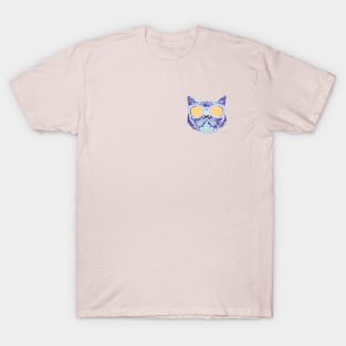 Tabby Cat with Holographic Sunglasses - Lilac Yellow Mint T-Shirt